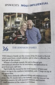 Ipswich's Pa Hotel & Pub The Best In Ipswich With Winner Of Best Restaurant For Plantations And Most Number Of Craft Beers On Tap For Tap'd Bar