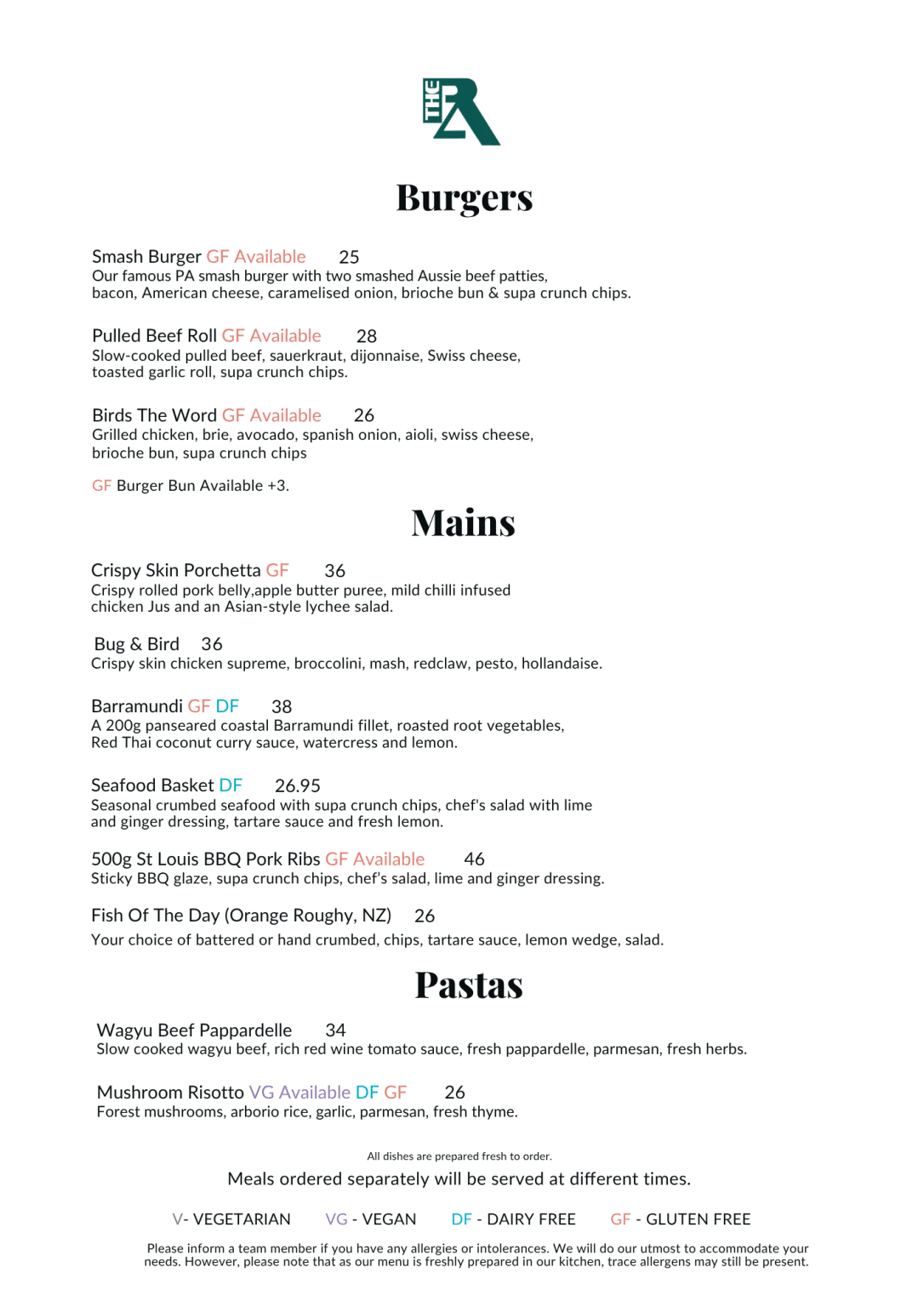 The PA Hotel Ipswich | Award-Winning Char'd Menu supporting local farms